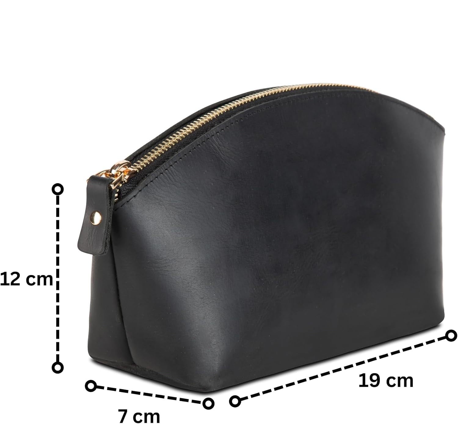 Premium Leder Kosmetiktasche Schwarz