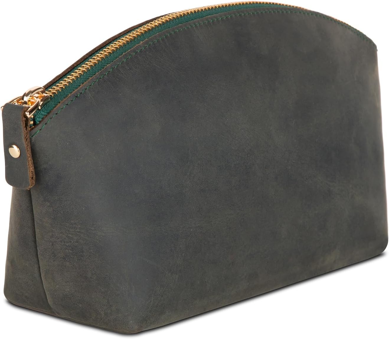 Premium Leder Kosmetiktasche Dunkel Grau