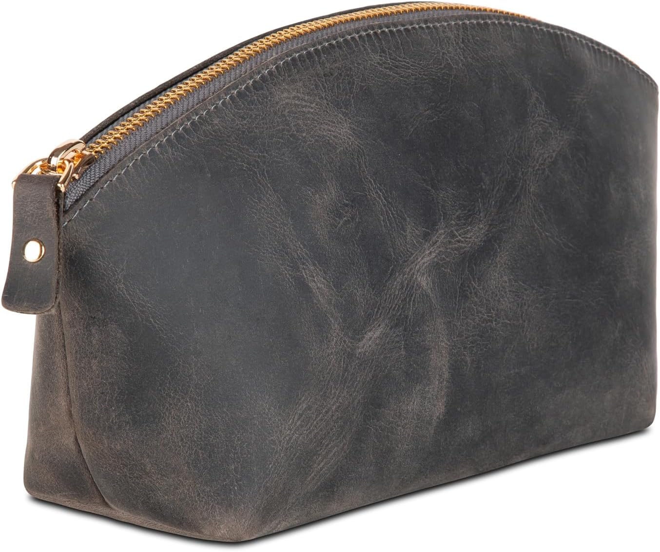 Premium Leder Kosmetiktasche Grau