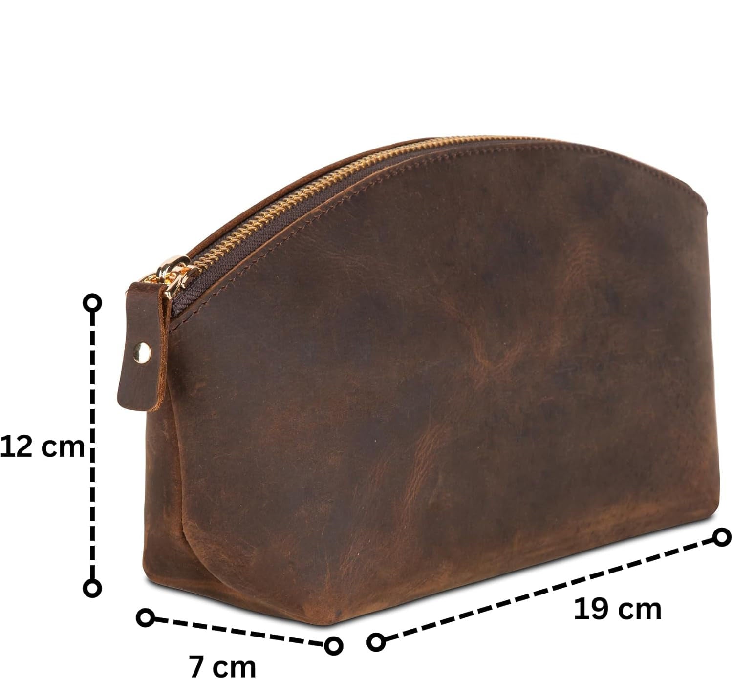 Premium Leder Kosmetiktasche Dark Tobacco