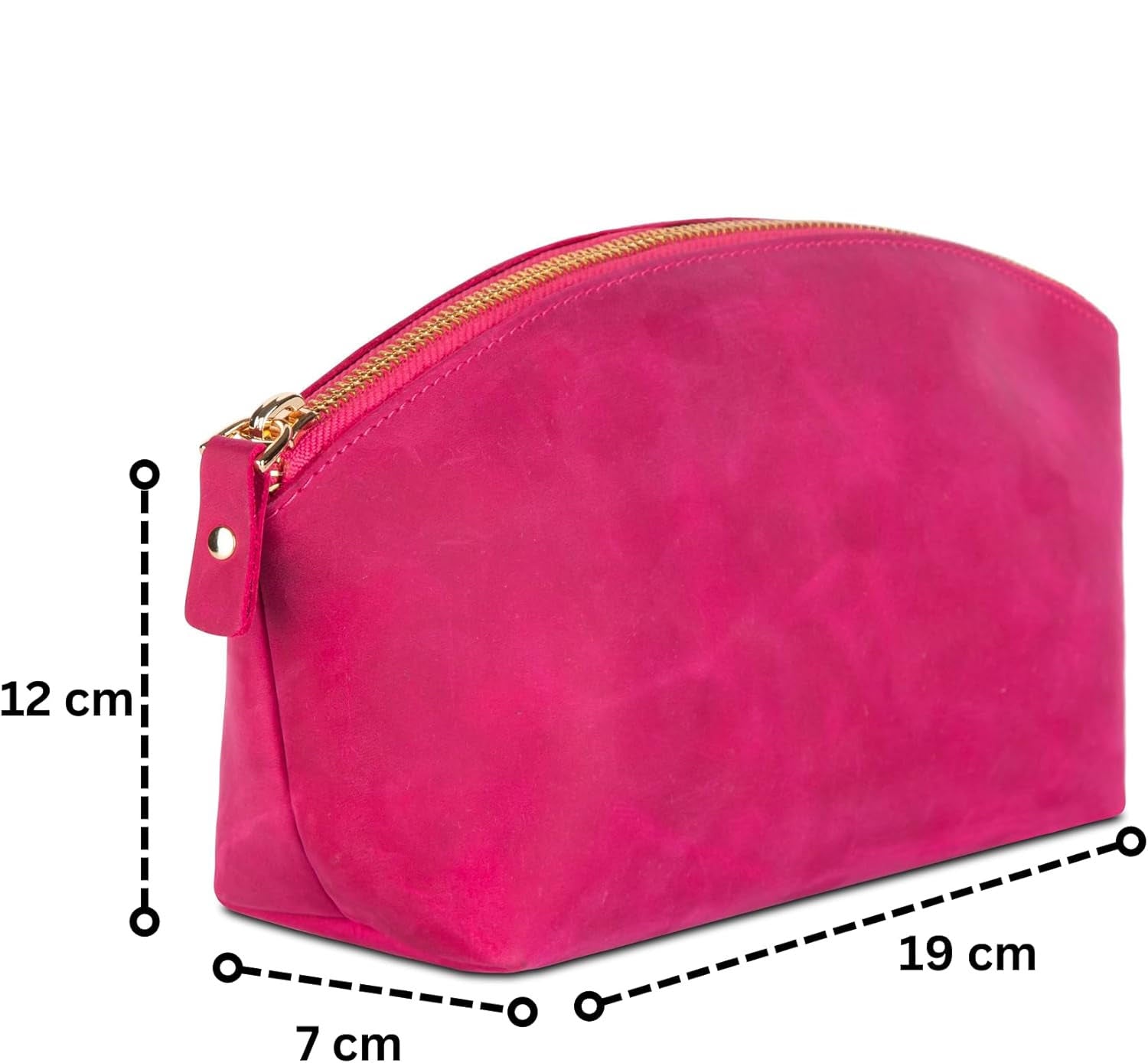 Premium Leder Kosmetiktasche Fuschia