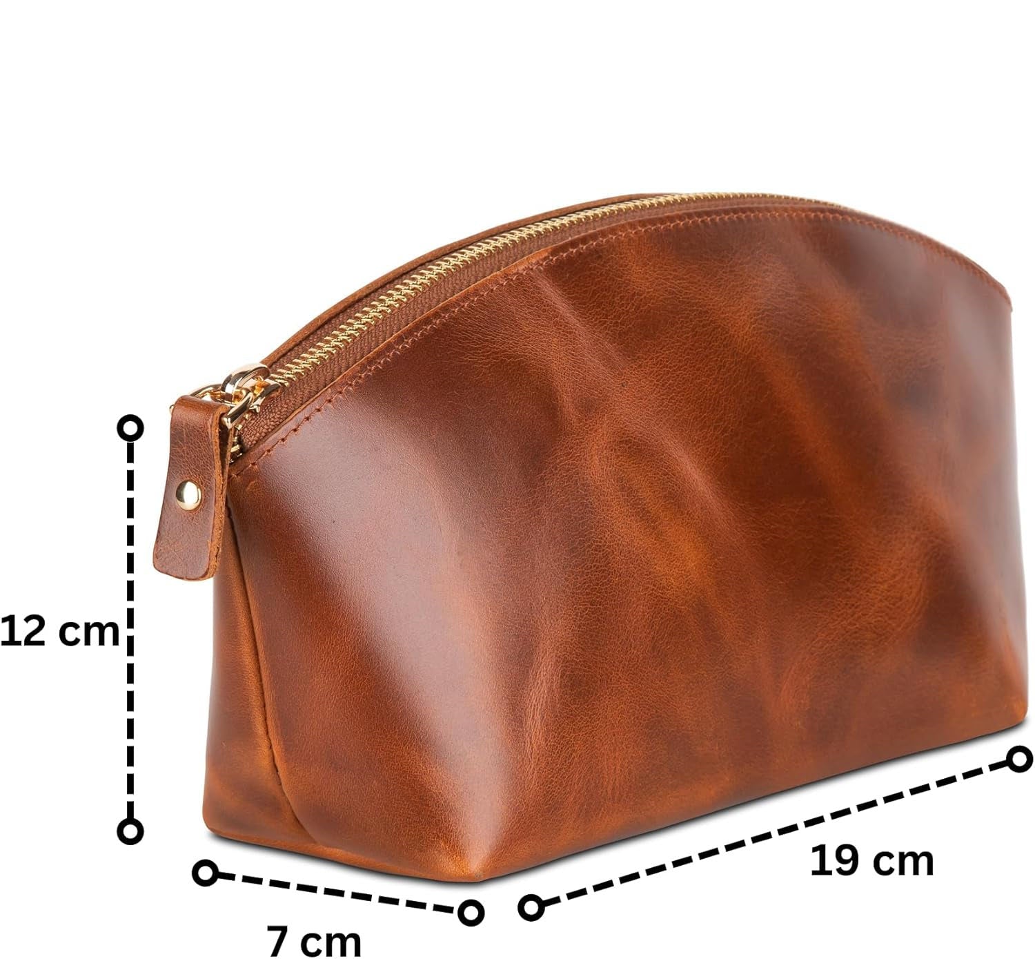 Premium Leder Kosmetiktasche Avanza Braun