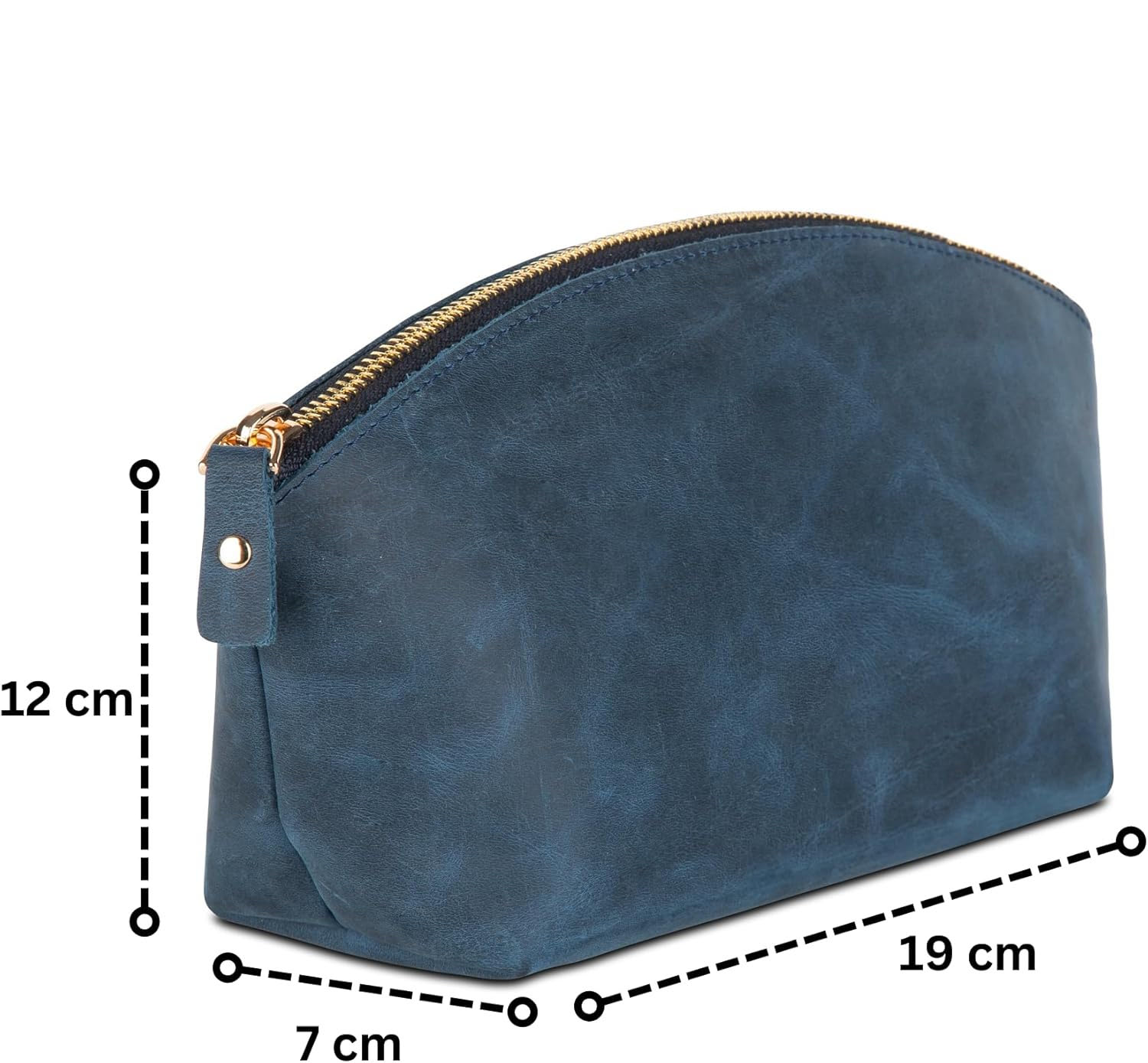 Premium Leder Kosmetiktasche Navy