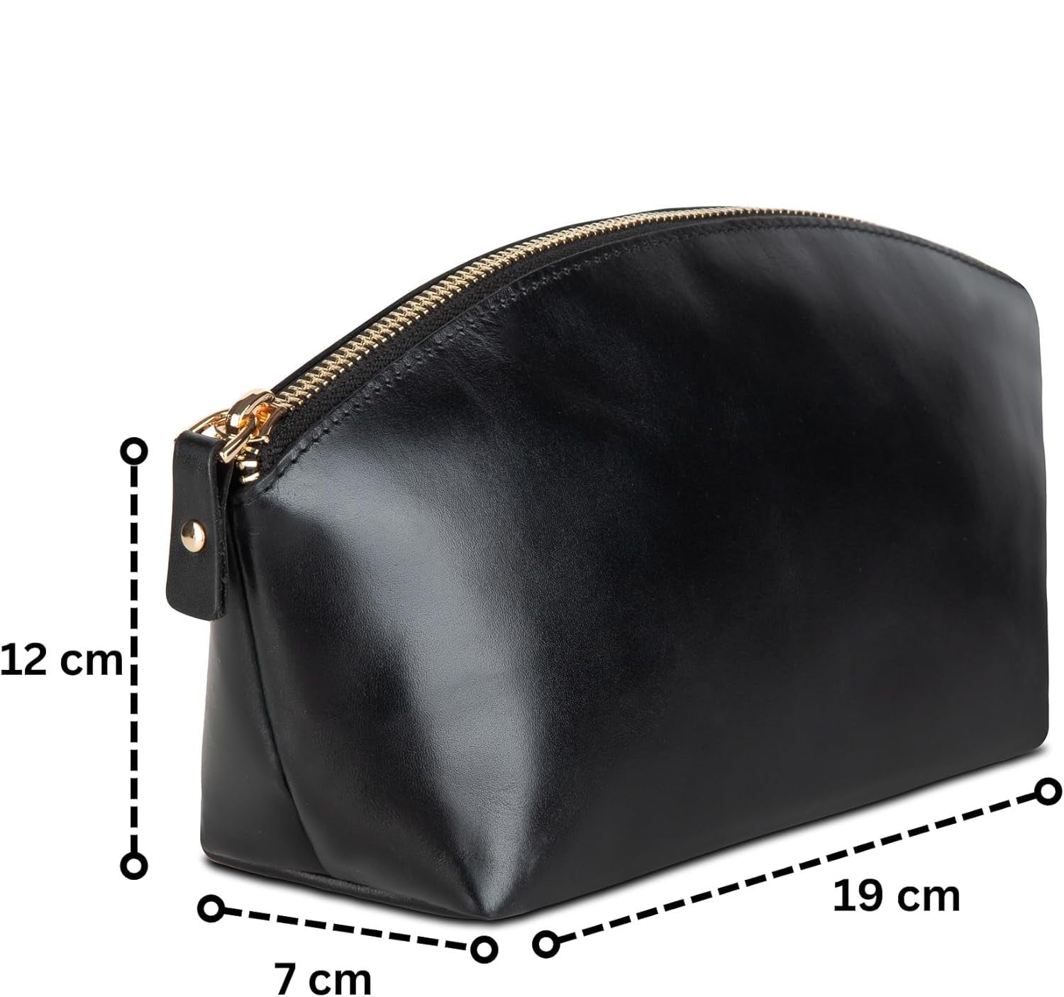 Premium Leder Kosmetiktasche Avanza Schwarz