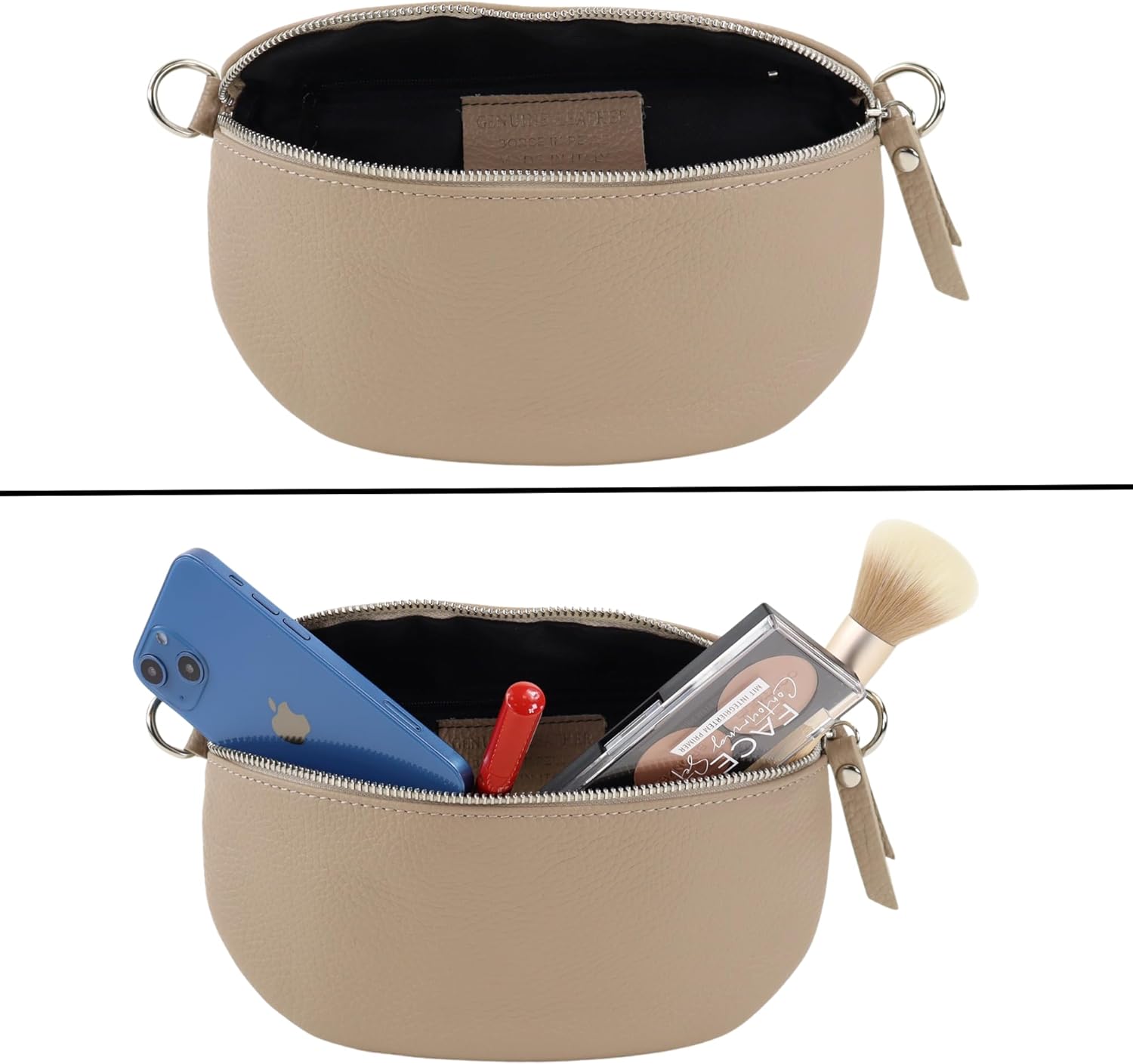 Premium Echtleder Damen Bauchtaschen Beige