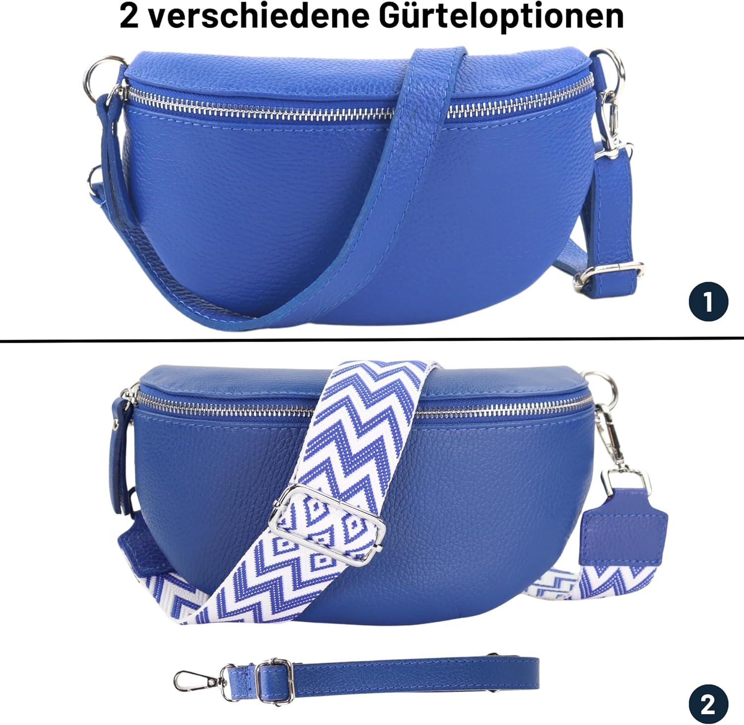 Premium Echtleder Damen Bauchtaschen Blau