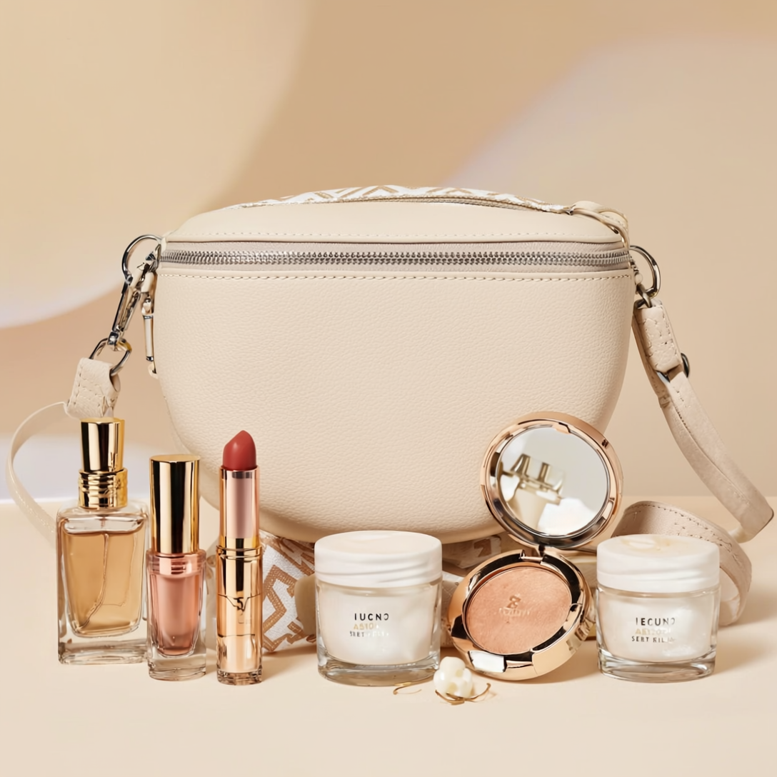 Premium Echtleder Damen Bauchtaschen creme