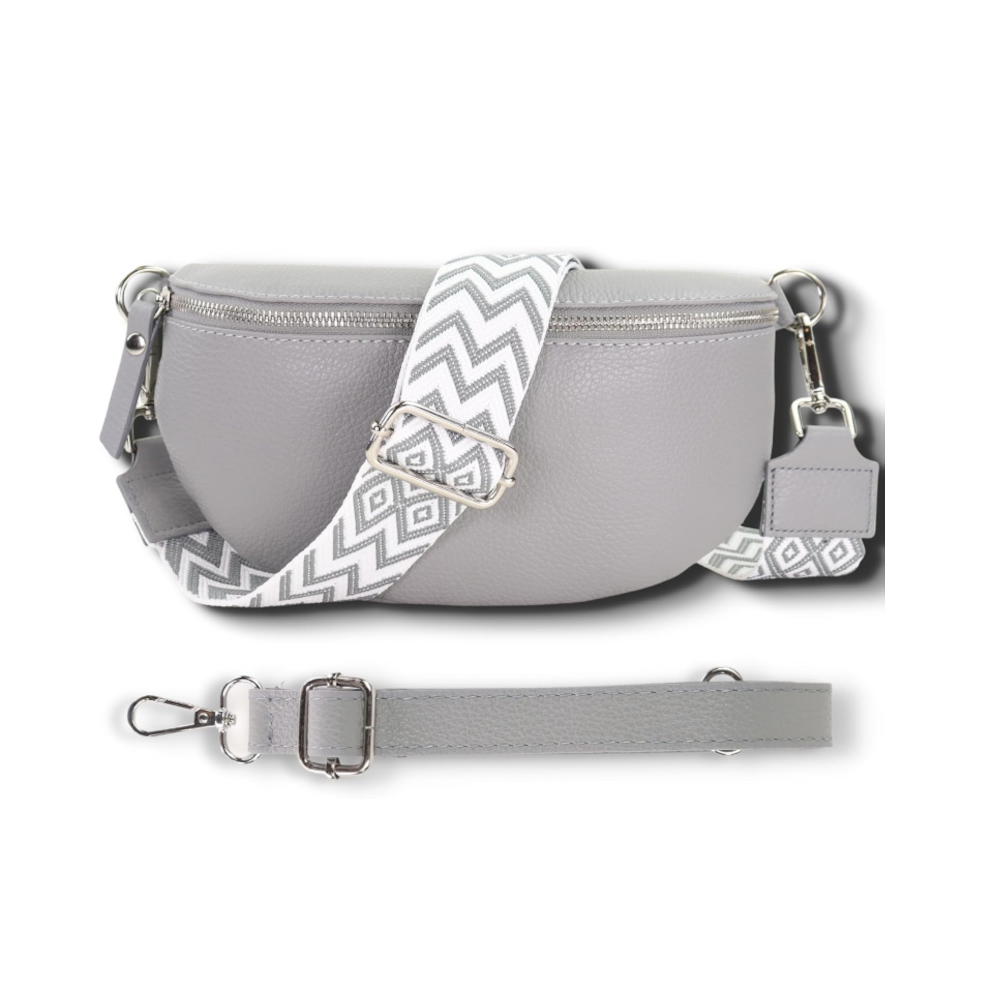 Premium Echtleder Damen Bauchtaschen Grau