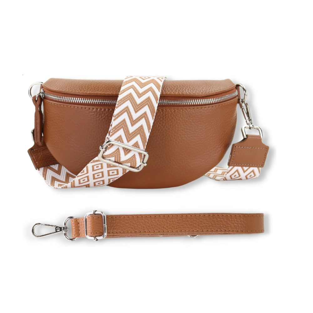 Premium Echtleder Damen Bauchtaschen Braun