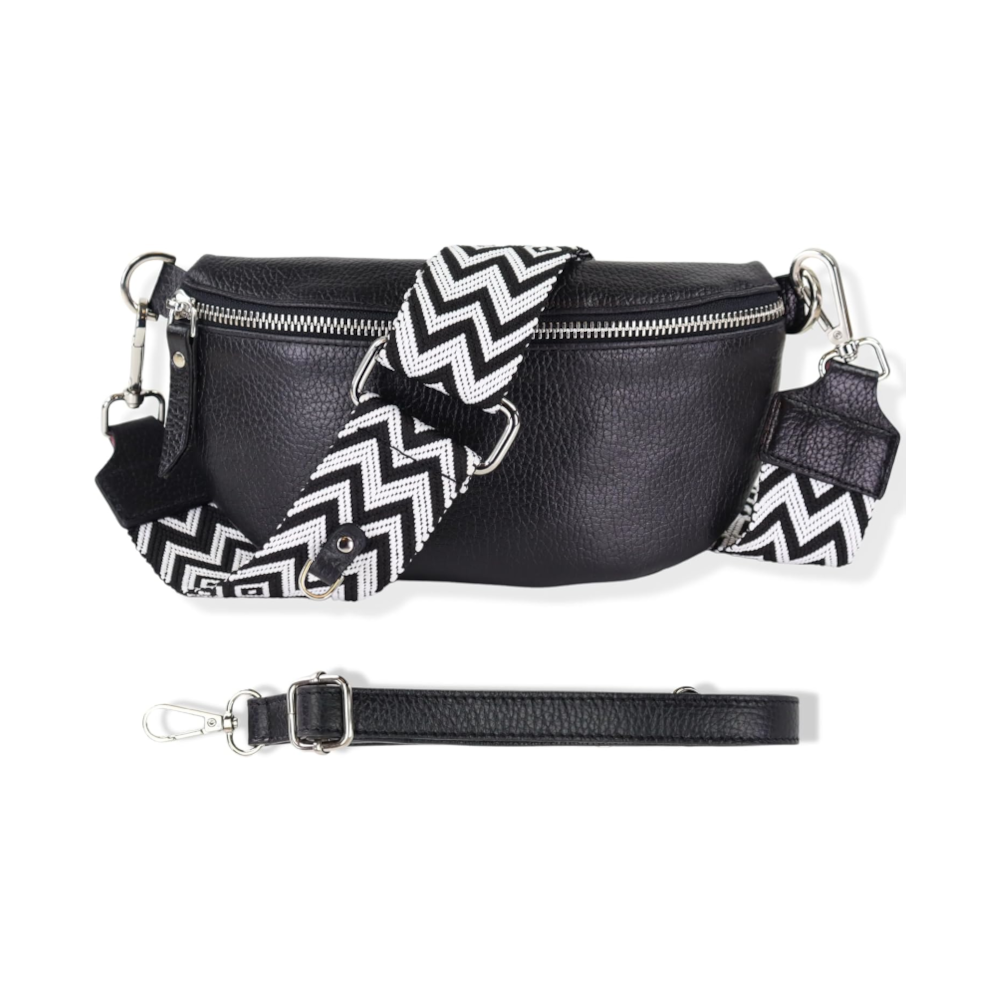 Premium Echtleder Damen Bauchtaschen Schwarz