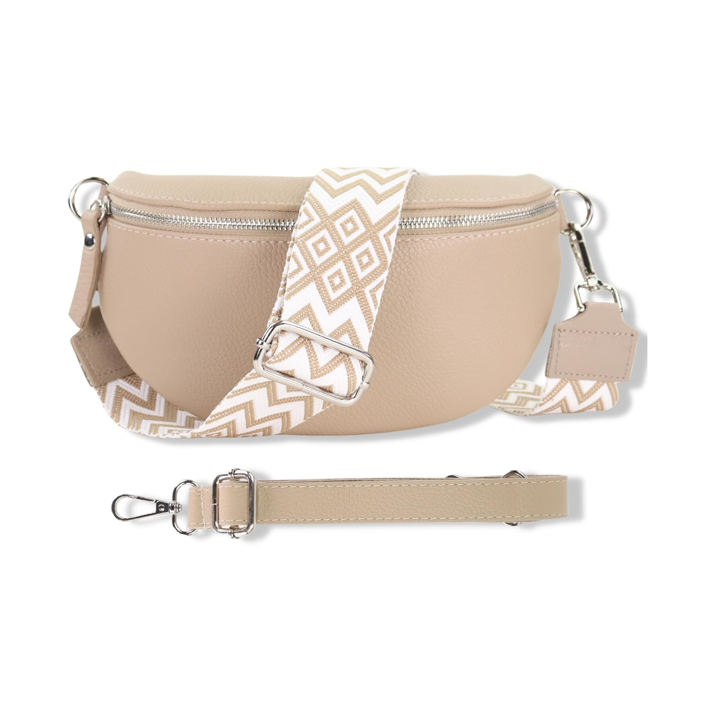 Premium Echtleder Damen Bauchtaschen Beige