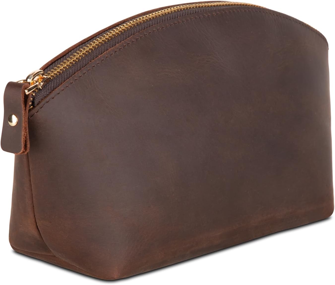 Premium Leder Kosmetiktasche  Reddish Brown