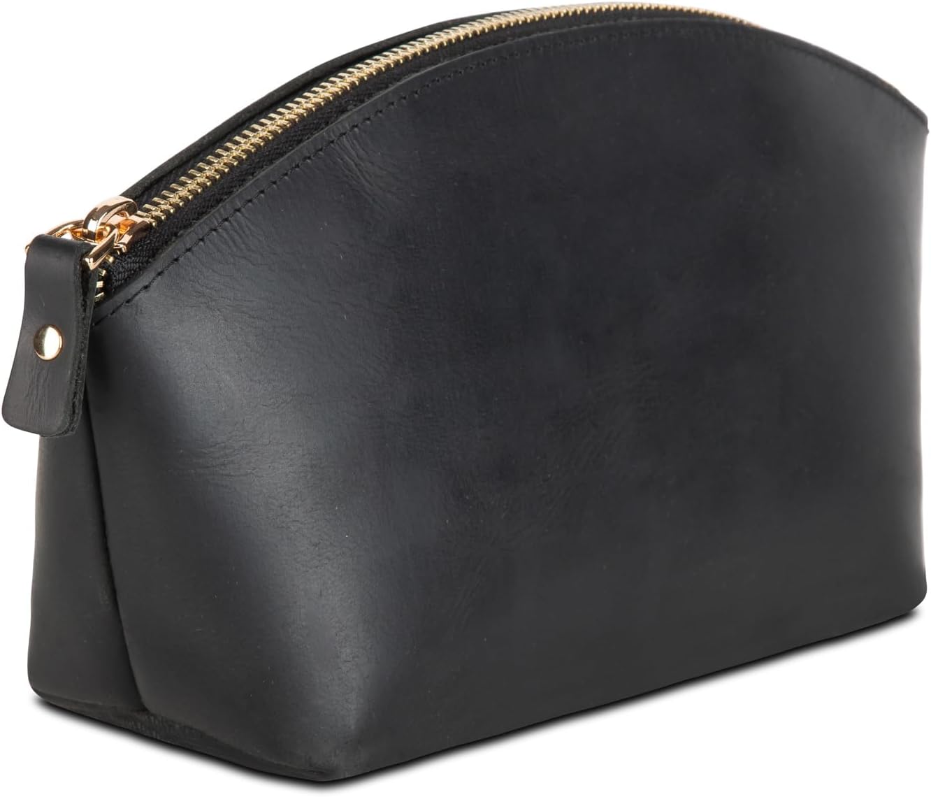 Premium Leder Kosmetiktasche Schwarz