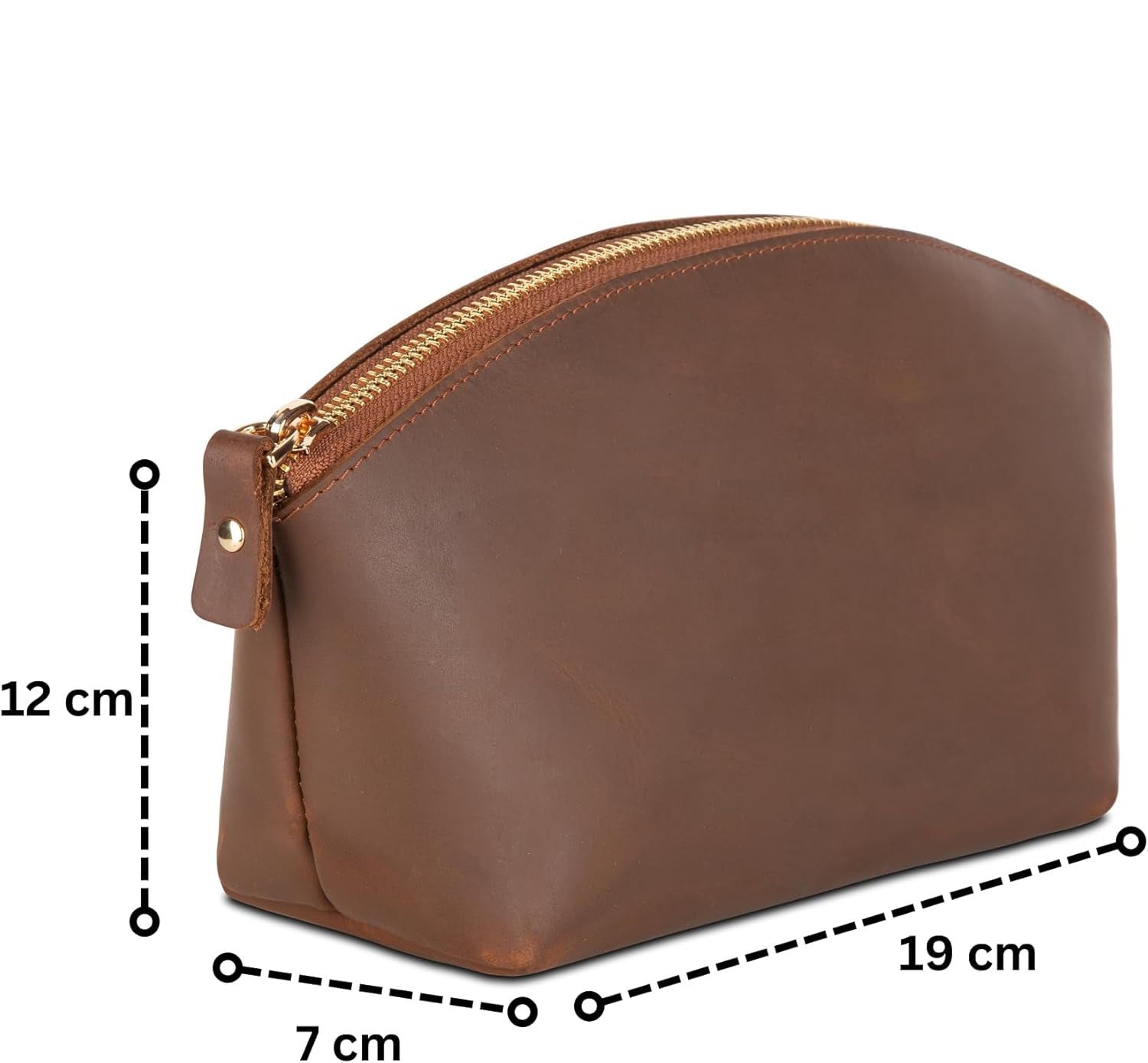 Premium Leder Kosmetiktasche Hazelnut