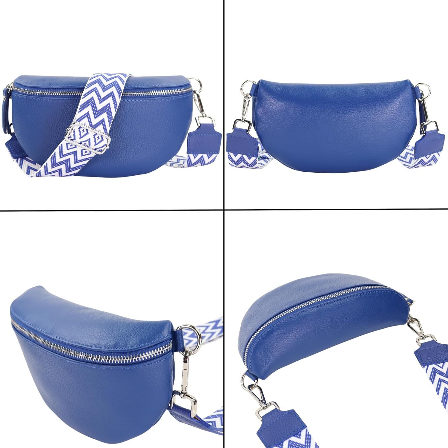 Premium Echtleder Damen Bauchtaschen Blau