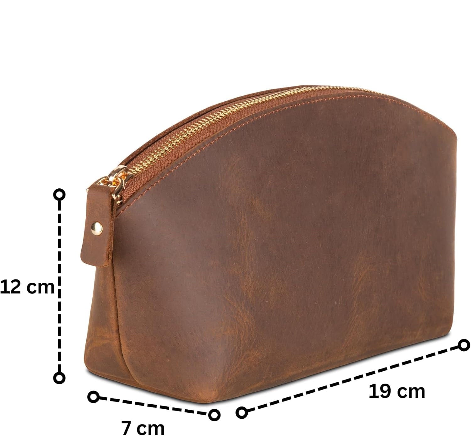 Premium Leder Kosmetiktasche Tobacco