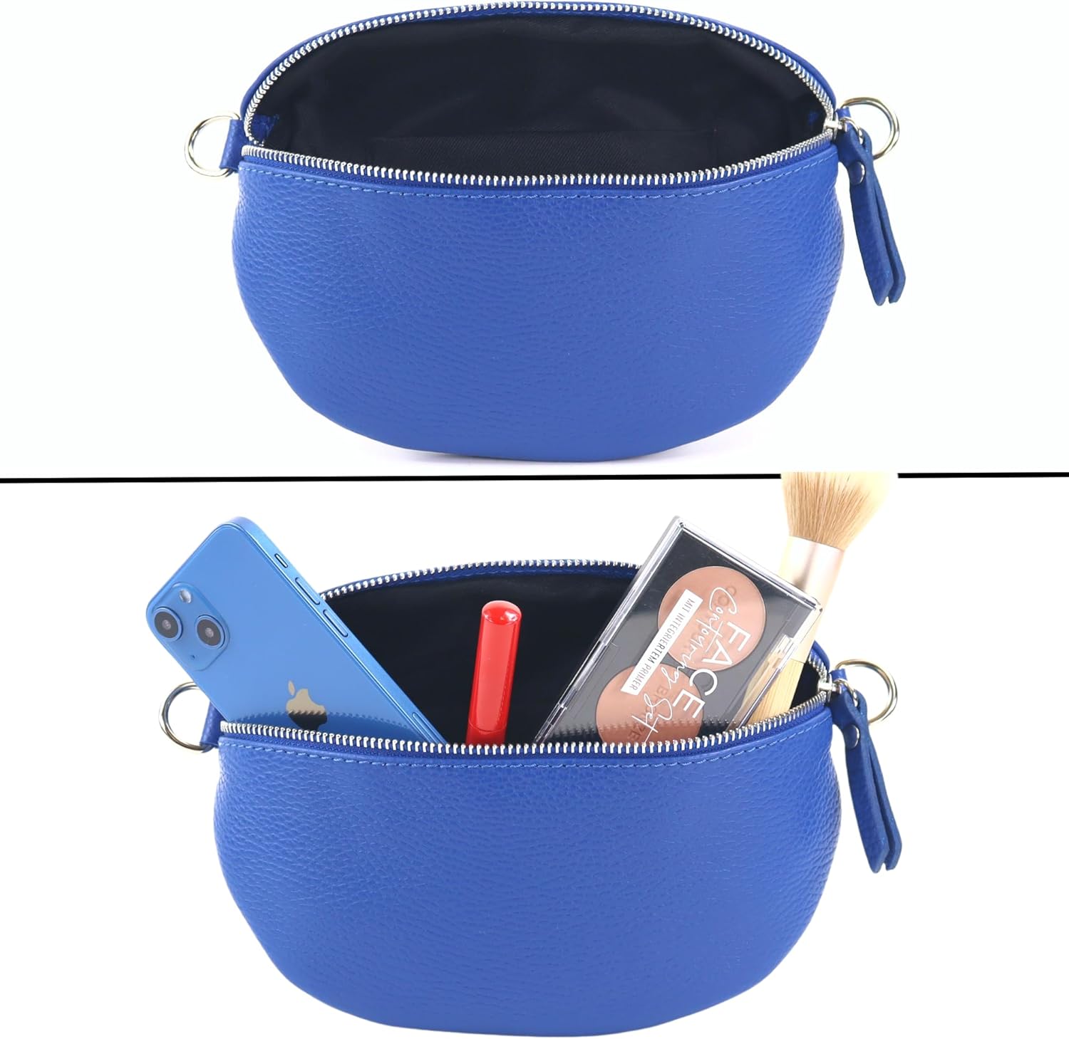 Premium Echtleder Damen Bauchtaschen Blau