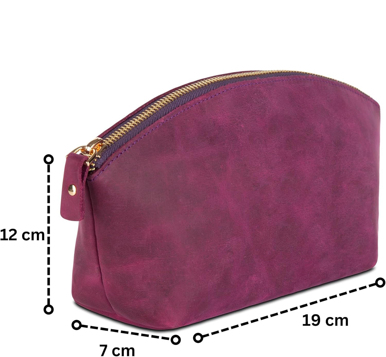 Premium Leder Kosmetiktasche Lila