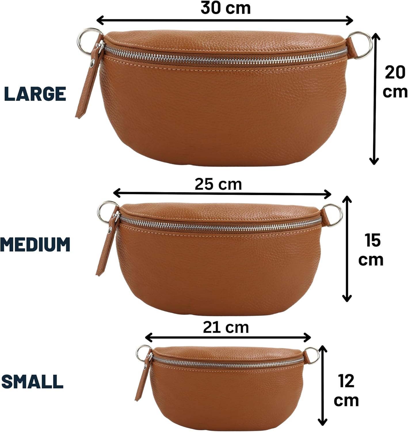 Premium Echtleder Damen Bauchtaschen Braun