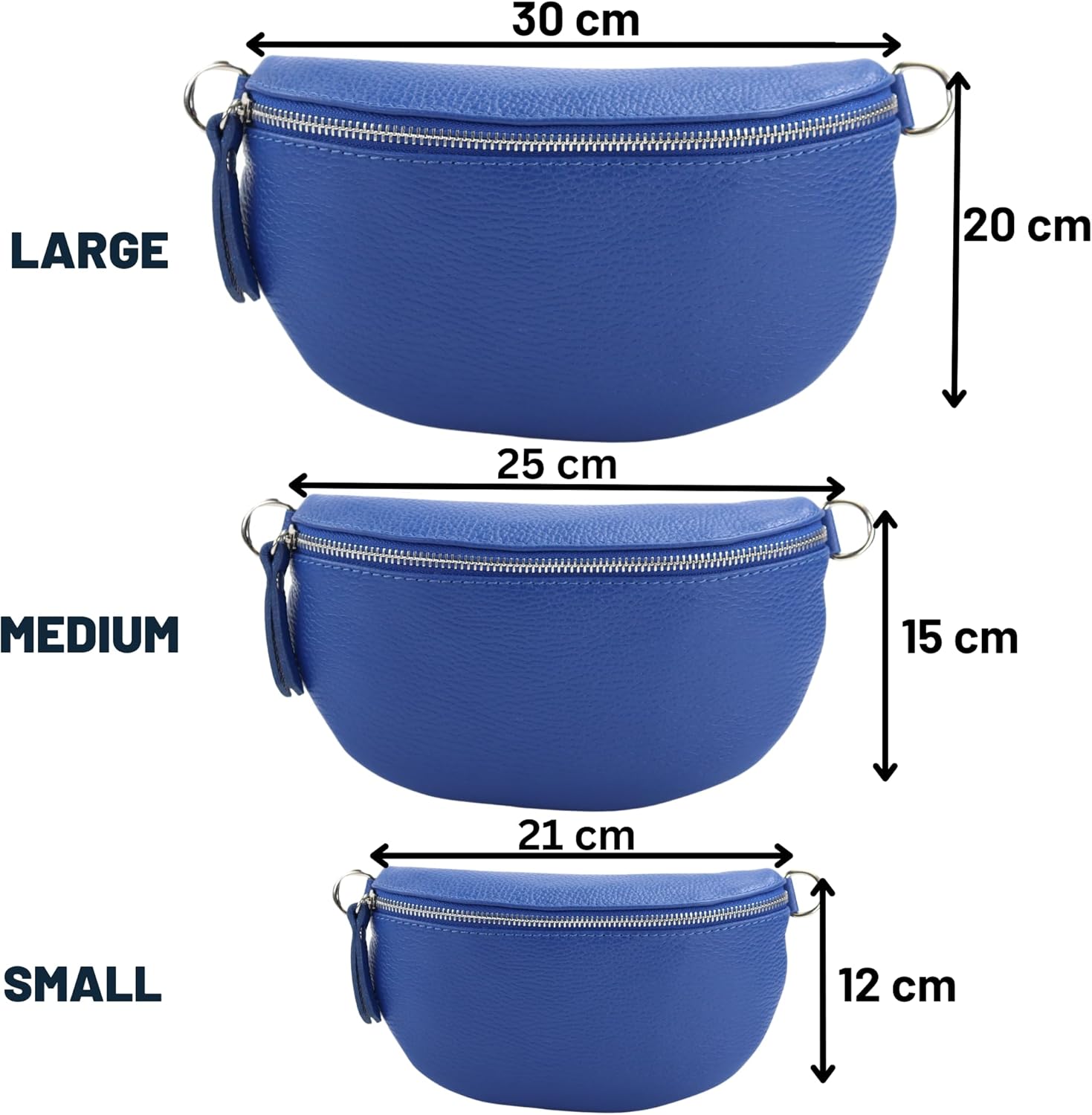 Premium Echtleder Damen Bauchtaschen Blau