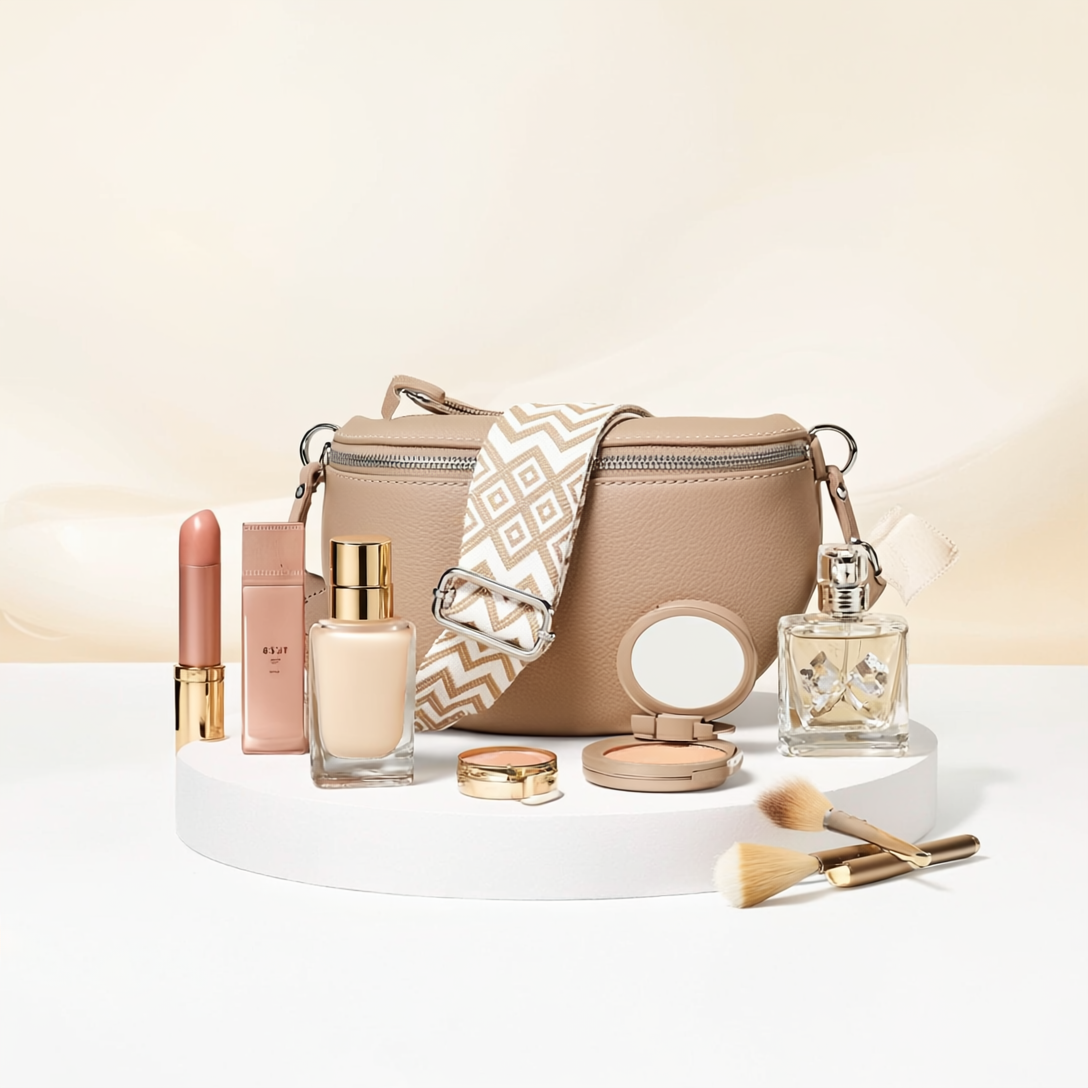 Premium Echtleder Damen Bauchtaschen Beige