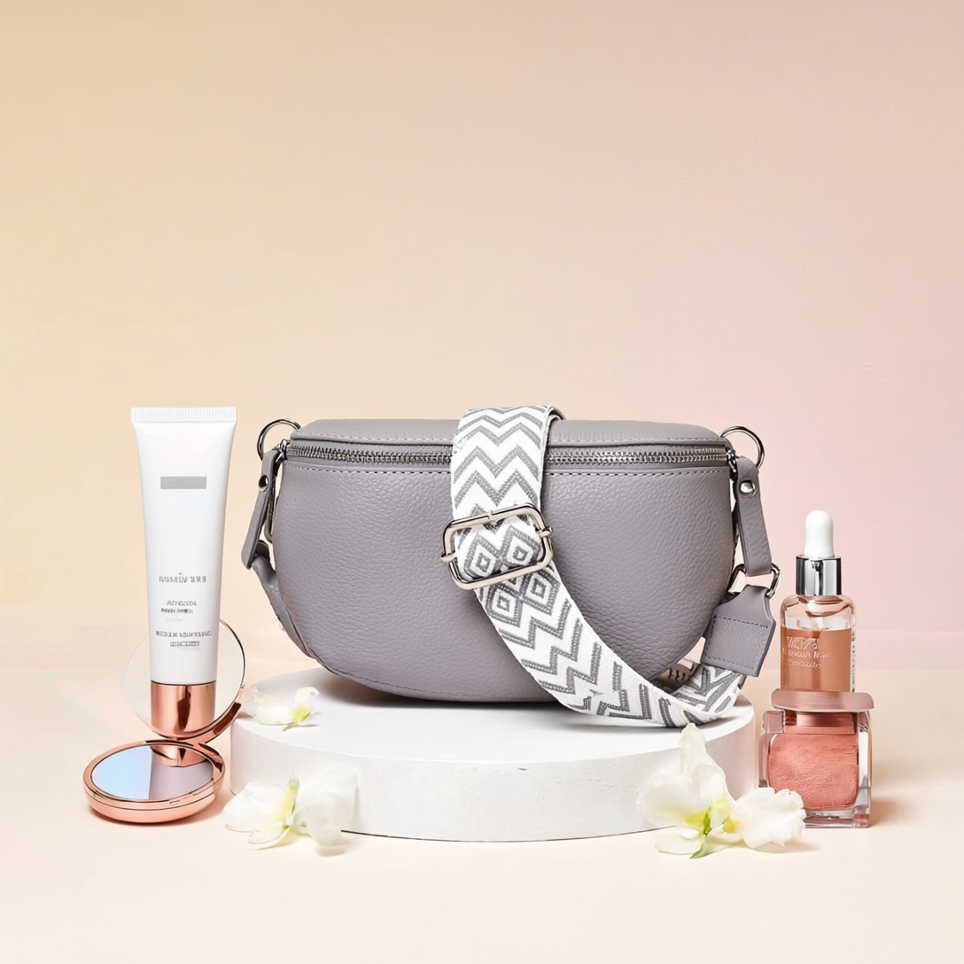 Premium Echtleder Damen Bauchtaschen Grau